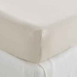 Marnie Fitted Sheet in Washed Cotton/Linen, 30cm Flap - thumbnail 3