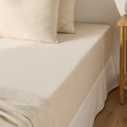 Marnie Fitted Sheet in Washed Cotton/Linen, 30cm Flap - thumbnail 2
