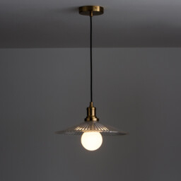 Iloa 35.5cm Diameter Glass & Brass Ceiling Light - thumbnail 4