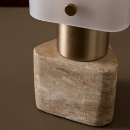 Strozzi Glass/Travertine Lamp, Designed By Emmanuel Gallina - thumbnail 4