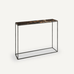 Ambrette L90cm Amber Marble & Metal Console Table - thumbnail 1