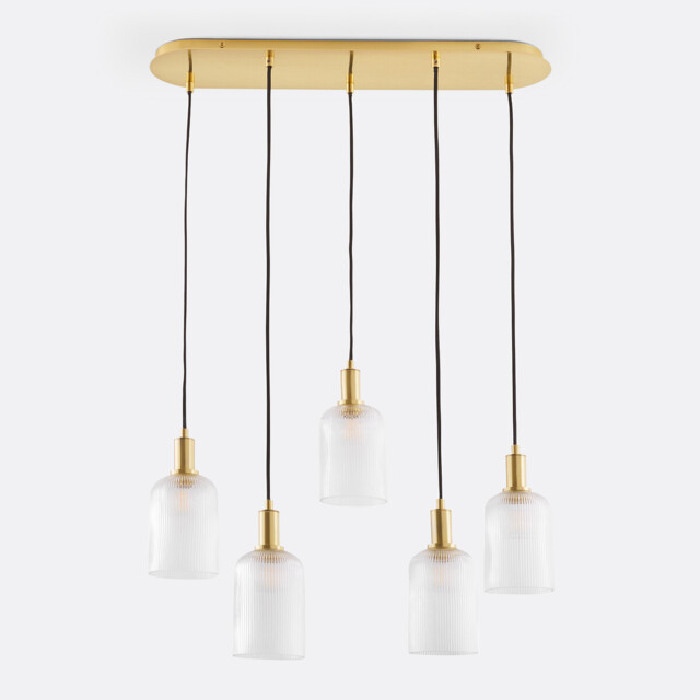 Bogota Brass and Striated Glass Cluster Ceiling Light - image 1