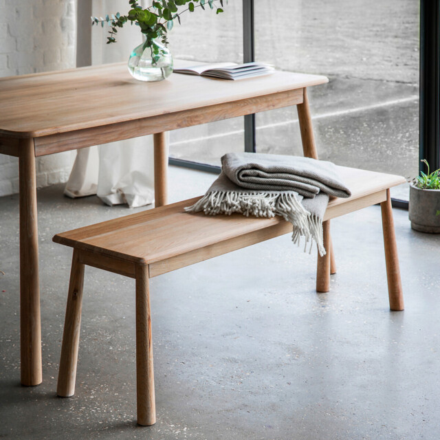 Uttara Scandi Oak 3 Seater Dining Bench (130 cm)