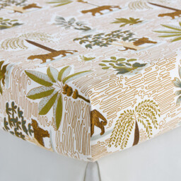 Wila Child's Jungle Print Washed Cotton Fitted Sheet with 25cm Flap - thumbnail 2