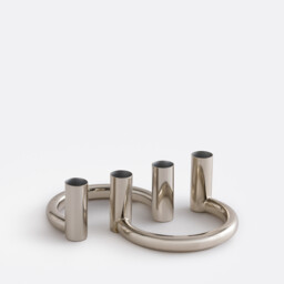 Set of 2 Ornéo Chrome-Plated Iron Candle Holders, Height 6.5cm - thumbnail 3