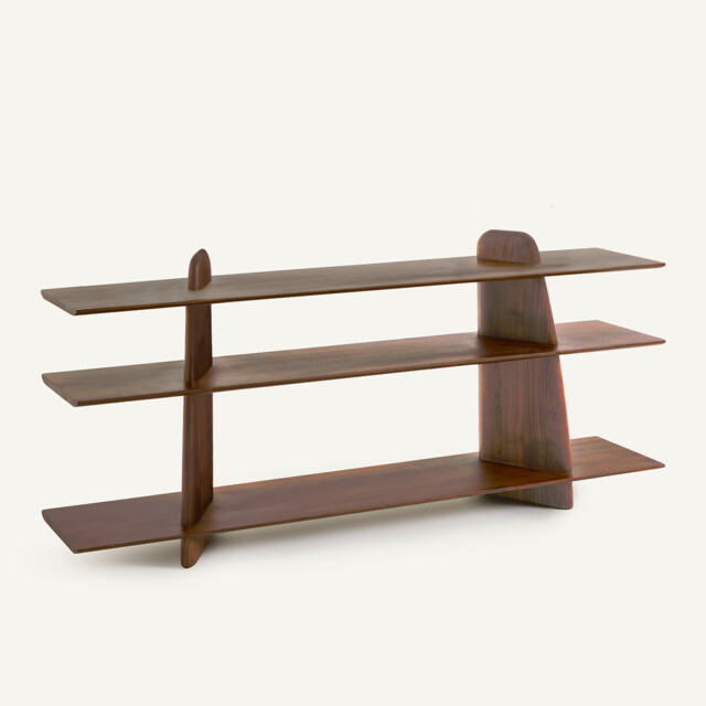 Iloss Solid Walnut Large Low Bookcase - image 1