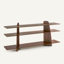 Iloss Solid Walnut Large Low Bookcase