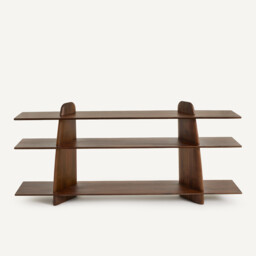 Iloss Solid Walnut Large Low Bookcase - thumbnail 4