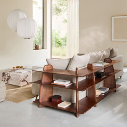 Iloss Solid Walnut Large Low Bookcase - thumbnail 3