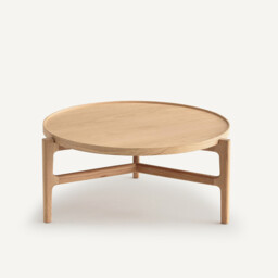 Alyasa Oak Veneer Coffee Table Diameter 74cm - thumbnail 3