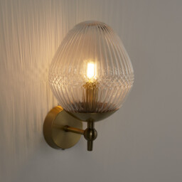 Ari Wall Light in Brass and Ribbed Glass - thumbnail 3