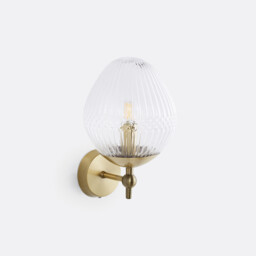 Ari Wall Light in Brass and Ribbed Glass - thumbnail 1