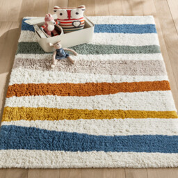 Strat Striped Organic Cotton Child's Rug - thumbnail 1