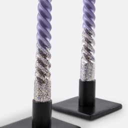 Set of 2 Caspar Glitter Twist Dinner Candles - thumbnail 4
