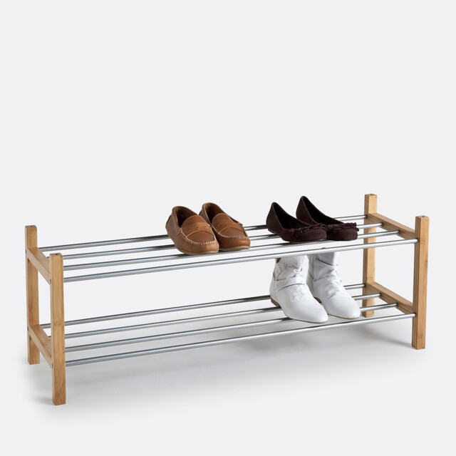 Bamboo 2-Tier Shoe Rack