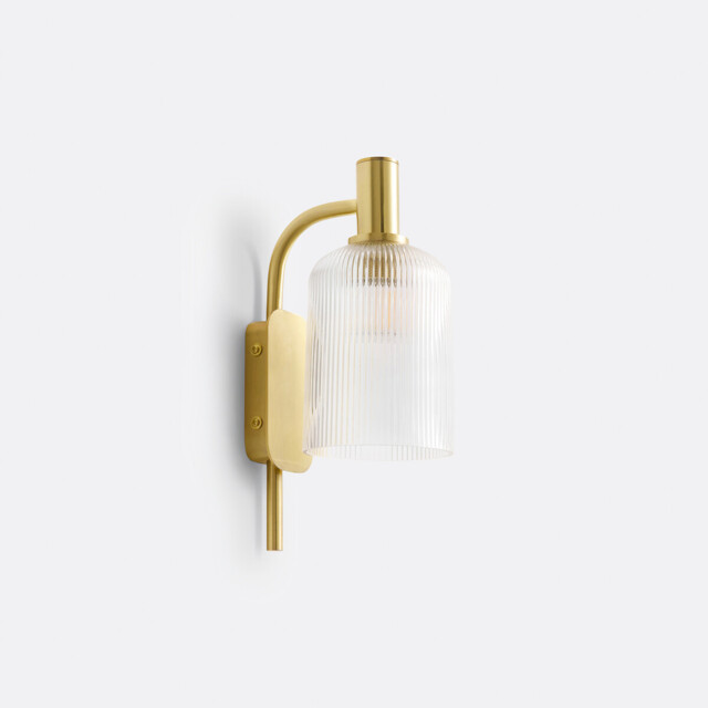 Bogota Brass and Striated Glass Wall Lamp - image 1