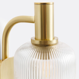 Bogota Brass and Striated Glass Wall Lamp - thumbnail 4