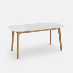 Jimi Solid Oak and Lacquer 6 Seater Dining Table