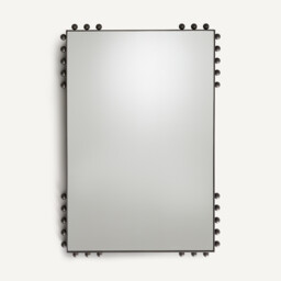 Arama Mirror with Nickel Lacquer Finish and Beaded Edging, H96cm - thumbnail 1