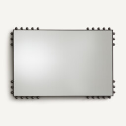 Arama Mirror with Nickel Lacquer Finish and Beaded Edging, H96cm - thumbnail 4