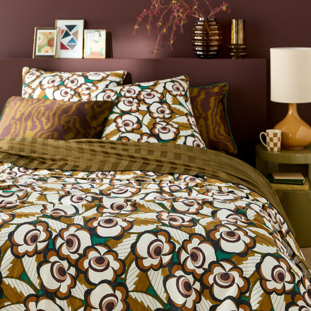Lozano Graphic Floral 100% Washed Cotton Duvet Cover - image 1