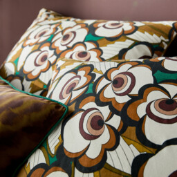 Lozano Graphic Floral 100% Washed Cotton Duvet Cover - thumbnail 4