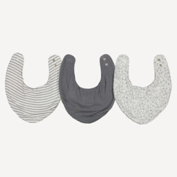 Pack of 3 Bandana Bibs in Cotton Muslin/Towelling - thumbnail 1