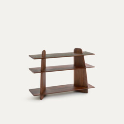 Iloss Solid Walnut Small Low Bookcase