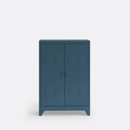 Hiba Low Cabinet with 2 Doors in Steel - thumbnail 2