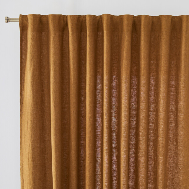 Elba Linen Light-Filtering Curtain with Pencil Pleat Or Wave - image 1