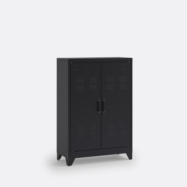 Hiba Low Cabinet with 2 Doors in Steel - image 1