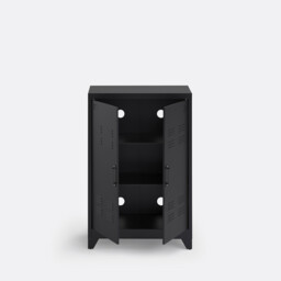 Hiba Low Cabinet with 2 Doors in Steel - thumbnail 4