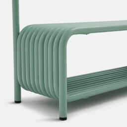 Steel Metal Cloakroom Bench, Tubi - thumbnail 4