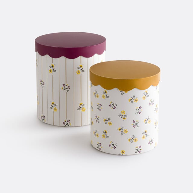 Set of 2 Risetti Round Nesting Boxes with Lid - image 1