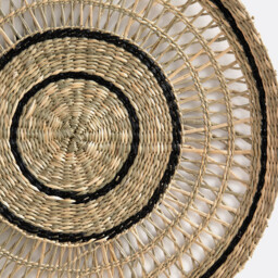 Set of 3 Jutlo Round Woven Straw Wall Decorations - thumbnail 2