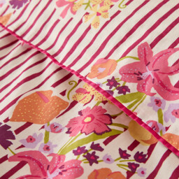 Belardi Striped/Floral Print Washed Cotton Duvet Cover - thumbnail 4