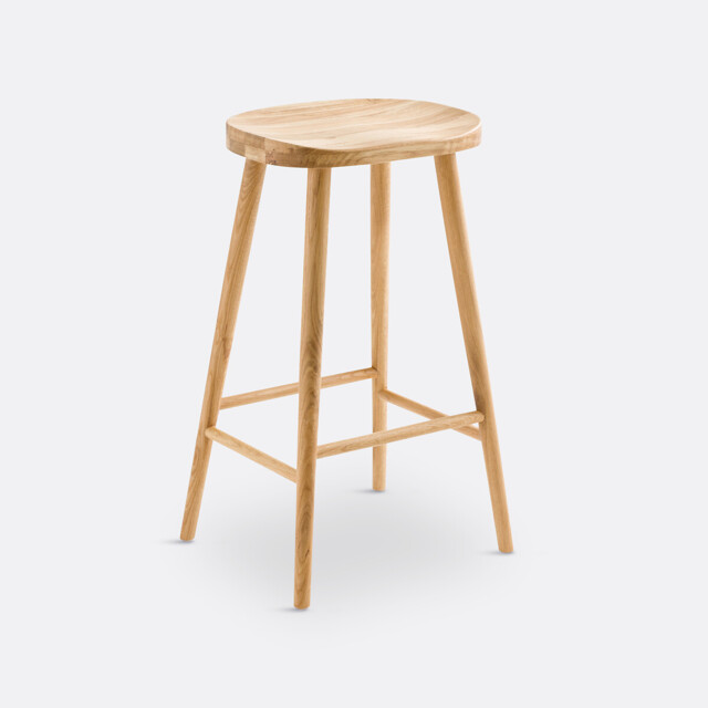Dragy 68cm High Solid Oak Bar Stool - image 1