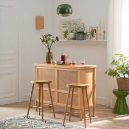 Dragy 68cm High Solid Oak Bar Stool - thumbnail 2