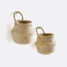 Set of 2 Rixy Woven Straw Wall Baskets - thumbnail 3