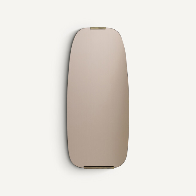 Dialect H72.5cm Smoked Glass and Brass Mirror - image 1