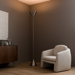 Moke Brushed Nickel Double Cone Floor Lamp