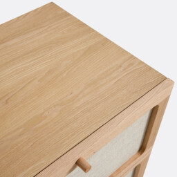 Esmara Ash Veneer and Linen 5-Drawer Chest of Drawers - thumbnail 3
