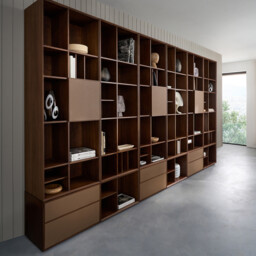 Mikube Bookcase in Walnut Veneer - thumbnail 2