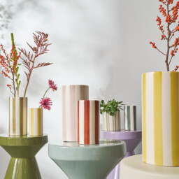 Jaoma Striped Ceramic Vase, H18cm - thumbnail 3