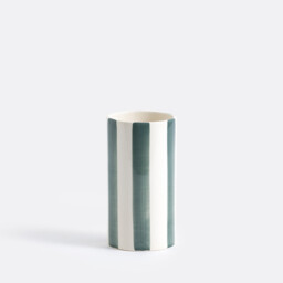 Jaoma Striped Ceramic Vase, H18cm - thumbnail 1