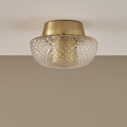 Mistinguett Engraved Glass and Brass Ceiling-Mounted Wall Light, Diameter 20cm - thumbnail 3