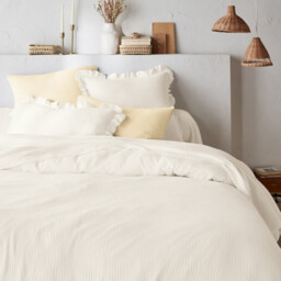 Kumla Plain Cotton Muslin Ruffled Pillowcase - thumbnail 3