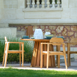 Cordano Solid Teak Table Armchair - thumbnail 2