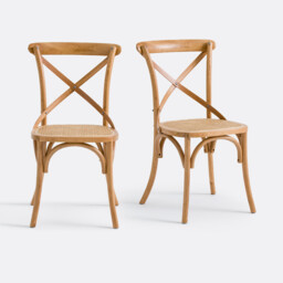Set of 2 Cedak Oak Cross-Back Chairs - thumbnail 1