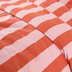 Tabaka Red 50% Recycled Cotton Duvet Cover - thumbnail 4